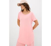 Longshirt BONPRIX, Damen, Gr. 44/46 (L), softrosa, Jersey, Obermaterial: 95% Viskose, 5% Elasthan, unifarben, figurumspielend Po-bedeckend, Rundhals, Shirts Longshirt, bequeme Passform, perfekt zu Leg