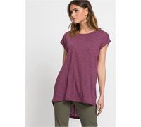 Longshirt BONPRIX "Longshirt aus Viskose-Mischung", Damen, Gr. 48/50 (XL), lila (beere multi), Jersey, Obermaterial: 50% Polyester, 50% Viskose, meliert, unifarben, lässig geschnitten Po-bedeckend, Ru