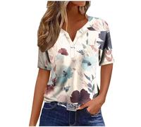 Longshirt Damen Baumwolle 3/4 arm Damen Bluse mit rüschen Damen Oberteile Langarm locker leinen Damen Tunika Skiny Damen Schlafanzug Oberteil Sommer Damen top Jeans Weste für Damen ohne ärmel