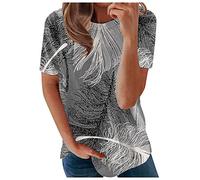 Longshirt Damen T-Shirt Kurzarm Sommer Shirt Lose Strech Bluse Tops Causal Oberteil Basic Tee Sommermantel Damen Langarmshirt Damen Weiss Top Damen Bauchfrei