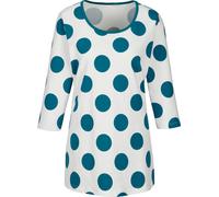 Longshirt ecru-aquapetrol 52/54 Baumwolle, Elasthan