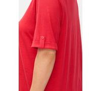 Longshirt SHEEGO "Longshirt", Damen, Gr. 48/50, lila (erdbeere), 100% Baumwolle, unifarben, V-Ausschnitt, Shirts Longshirt (54288511-48) erdbeere