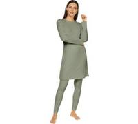 Langarmshirt FEEL GOOD "Longshirt", Damen, Gr. 44/46, grün (lindgrün), 64% Polyester, 32% Viskose, 4% Elasthan, unifarben, Shirts Langarmshirt (98672812-44) lindgrün