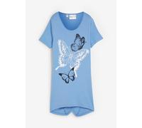 Longshirt mit Zipfel und Schmetterlingsmuster 44/46 (L)