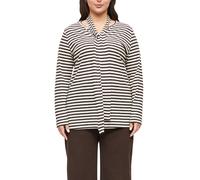 Longshirt S.OLIVER CURVE, Damen, Gr. 54, braun (bitter chocolate stripe), Web, Obermaterial: 100% Baumwolle, gestreift, bequem ca. Mitte Oberschenkel, Rundhals, abgesteppte Kante, Shirts Longshirt, La