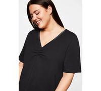 Sheego Longshirt mit Raffung 44/46 schwarz