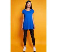 Longshirt SEIDEL MODEN, Damen, Gr. 36, blau, Jersey, Obermaterial: 95% Viskose, 5% Elasthan, unifarben, normal Po-bedeckend, Rundhals, angeschnitten abgesteppte Kante, Shirts Longshirt, MADE IN GERMAN