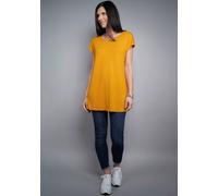 Longshirt SEIDEL MODEN, Damen, Gr. 36, braun (messing), Jersey, Obermaterial: 95% Viskose, 5% Elasthan, unifarben, normal Po-bedeckend, Rundhals, angeschnitten abgesteppte Kante, Shirts Longshirt, MAD
