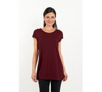 Longshirt SEIDEL MODEN, Damen, Gr. 38, rot (bordeaux), Jersey, Obermaterial: 94% Viskose, 6% Elasthan, unifarben, normal Po-bedeckend, Rundhals, angeschnitten abgesteppte Kante, Shirts Longshirt, MADE