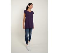 Longshirt SEIDEL MODEN, Damen, Gr. 40, lila (pflaume), Jersey, Obermaterial: 95% Viskose, 5% Elasthan, unifarben, normal Po-bedeckend, Rundhals, angeschnitten abgesteppte Kante, Shirts Longshirt, MADE