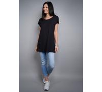 Longshirt SEIDEL MODEN, Damen, Gr. 42, schwarz, Jersey, Obermaterial: 95% Viskose, 5% Elasthan, unifarben, normal Po-bedeckend, Rundhals, angeschnitten abgesteppte Kante, Shirts Longshirt, MADE IN GER