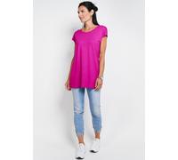 Longshirt SEIDEL MODEN, Damen, Gr. 46, pink (magenta), Jersey, Obermaterial: 95% Viskose, 5% Elasthan, unifarben, normal Po-bedeckend, Rundhals, angeschnitten abgesteppte Kante, Shirts Longshirt, MADE