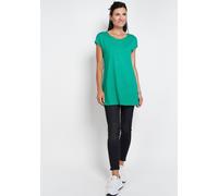 Longshirt SEIDEL MODEN, Damen, Gr. 52, grün, Jersey, Obermaterial: 95% Viskose, 5% Elasthan, unifarben, normal Po-bedeckend, Rundhals, angeschnitten abgesteppte Kante, Shirts Longshirt, MADE IN GERMAN