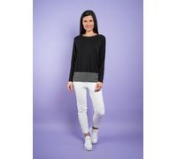 Longshirt SEIDEL MODEN "Exklusiv bei OTTO", Damen, Gr. 52, schwarz, Jersey, Obermaterial: 94% Viskose, 6% Elasthan, gestreift, unifarben, gerade hüftbedeckend, Rundhals, Shirts Longshirt, Unifarben, m