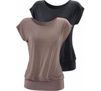 Longshirt taupe, schwarz 48/50 Viskose, Elasthan
