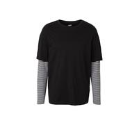 Urban Classics Langarmshirt Oversized Double Layer Striped LS Tee Herren Gr. M Schwarz