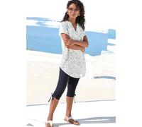 Longshirt weiß-blau bedruckt 36/38