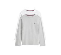 Longsleeve "2PK", Jungen, Gr. 140/146, light grau heather, weiß, Jersey, Obermaterial: 100% Baumwolle, TOMMY HILFIGER UNDERWEAR, normal normal, Rundhals, Shirts, Signature Langarm-Lounge-Shirts aus Je