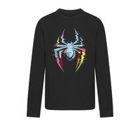 Longsleeve ABSOLUTE CULT "ABSOLUTE CULT Kids Spiderman - Graffiti Longsleeve", Mädchen, Gr. 122/128, schwarz, 100% Baumwolle, bedruckt, normal, amerikanischer Ausschnitt, Shirts (29392127-122) schwarz