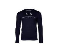 Armani Exchange T-Shirt Herren A|x Langarm mit Logo Rundhals Navy XX-Large