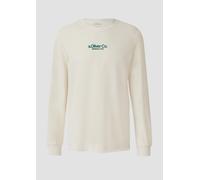 Longsleeve aus Baumwolle mit Rippbündchen und Logo S creme 2169157.90D1.S