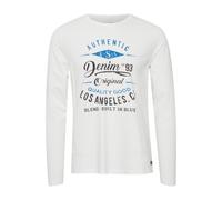 Longsleeve BLEND "Longsleeve BHDopper", Herren, Gr. XL, weiß (sanftes weiß), Web, Obermaterial: 100% Baumwolle CO., regular fit, Rundhals, Shirts (84554438-XL) sanftes weiß