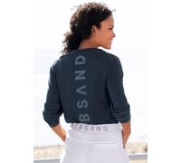 Longsleeve ELBSAND "Tinna" Gr. S (36), blau (marine) Damen Shirts Langarm mit Logodruck hinten (89064924-S)
