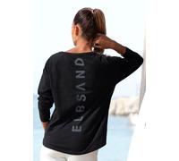 Longsleeve ELBSAND "Tinna" Gr. XXL (44), grau (antharzit) Damen Shirts Jersey mit Logodruck hinten, Langarmshirt aus Baumwoll-Mix, sportlich-casual Bestseller (65415742-XXL)