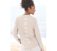Longsleeve ELBSAND "Tira" Gr. XL (42), beige (creme meliert) Damen Shirts Jersey mit Logodruck hinten, Langarmshirt, sportlich-casual Bestseller (43637323-XL)