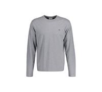 GANT Herren Longsleeve - REGULAR SHIELD LS, Shirt, Rundhals, Langarm, Baumwolle Grau XL