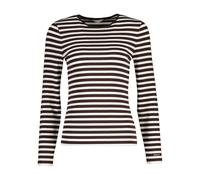Longsleeve GANT "SLIM STRIPED", Damen, Gr. 3XL, deep braun, Jersey, Obermaterial: 58% Baumwolle, 39% Modal, 3% Elasthan, geringelt, slim fit normal, Rundhals, Shirts (43064150-XXXL) deep braun