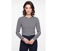 Longsleeve GANT "SLIM STRIPED", Damen, Gr. 3XL, evening blau, Jersey, Obermaterial: 58% Baumwolle, 39% Modal, 3% Elasthan, geringelt, slim fit normal, Rundhals, Shirts (12646535-XXXL) evening blau