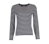 Longsleeve GANT "SLIM STRIPED", Damen, Gr. L, evening blau, Jersey, Obermaterial: 58% Baumwolle, 39% Modal, 3% Elasthan, geringelt, slim fit normal, Rundhals, Shirts (12646535-L) evening blau