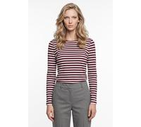 Longsleeve GANT "SLIM STRIPED", Damen, Gr. S, schwarzened wine, Jersey, Obermaterial: 58% Baumwolle, 39% Modal, 3% Elasthan, geringelt, slim fit normal, Rundhals, Shirts (63250651-S) schwarzened wine