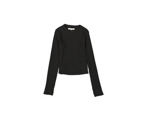 Longsleeve GARCIA, Mädchen, Gr. 164/170, off schwarz, Jersey, Obermaterial: 95% Baumwolle, 5% Elasthan, unifarben, körpernah hüftbedeckend, Rundhals, Shirts, in Ripp-Optik, für Girls (93547562-164) of