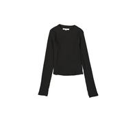 Longsleeve GARCIA, Mädchen, Gr. 176, off schwarz, Jersey, Obermaterial: 95% Baumwolle, 5% Elasthan, unifarben, körpernah hüftbedeckend, Rundhals, Shirts Longsleeve, in Ripp-Optik, für Girls (93547562-