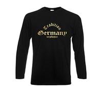 Longsleeve Germany Tradition verpflichtet Herren Langarm T-Shirt Länder Fanshirt schwarz auch große Größen Übergrößen (WMS01-04b) 5XL
