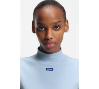 Longsleeve HUGO BLUE "Easy Longsleeve_B", Damen, Gr. M (38), open blau 477, Single Jersey, Obermaterial: 96% Baumwolle, 4% Elasthan, unifarben, körpernah, abgesteppte Kante, Shirts (57238957-M) open b