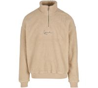 Longsleeve KARL KANI "Karl Kani Metal Signature Teddy Troyer light sand", Herren, Gr. L, light sand, 100% Polyester, mehrfarbig, normal, amerikanischer Ausschnitt, Shirts (17598231-L) light sand