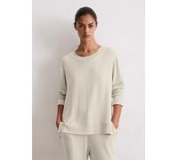 Longsleeve MARC O'POLO, Damen, Gr. S, beige (graubeige), Web, Obermaterial: 95% Modal, 5% Elasthan, hüftbedeckend, Rundhals, Shirts, weiter Rundhalsausschnitt,, weich, leicht, lange Ärmel (83065121-S)