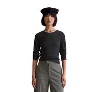 Longsleeve MARC O'POLO DENIM "slim aus softem Ripp-Jersey", Damen, Gr. M, schwarz, Rip Jersey, Obermaterial: 96% Baumwolle, 4% Elasthan, slim fit normal, Rundhals, Shirts (11711425-M) schwarz