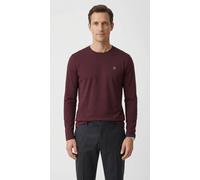 Longsleeve MARC O'POLO, Herren, Gr. XXL, rot (bordeaux, schwarz), Jersey, Obermaterial: 100% Baumwolle, Rundhals, Shirts, Rundhals, shaped fit, Jersey, basic (90871305-XXL) bordeaux, schwarz