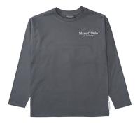 Longsleeve MARC O'POLO, Jungen, Gr. 164, grau (dunkelgrau), Jersey, Obermaterial: 100% Baumwolle, Rundhals, Shirts, mehrfarbiger Rückenprint, reine Baumwolle (37594800-164) dunkelgrau