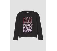 Longsleeve mit gummiertem Frontprint 170/176 schwarz 2152788.9999.170_176