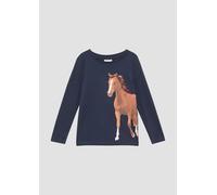 Longsleeve mit Pferde-Print und Pailletten 116/122 blau 2170284.5952.116_122