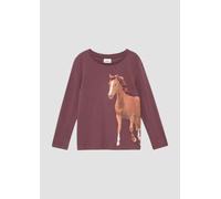 Longsleeve mit Pferde-Print und Pailletten 116/122 rot 2170284.4927.116_122
