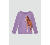 Longsleeve mit Pferde-Print und Pailletten 140 lila 2170284.4670.140