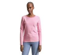 Tom Tailor Denim Regular Fit Langarmshirt aus reiner Bio-Baumwolle in Rosa Melange, Größe L