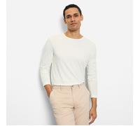 Longsleeve OLYMP, Damen, Gr. S, sanftes weiß, Single Jersey, Obermaterial: 60% Baumwolle, 40% Modal, regular fit, Rundhals, Shirts Longsleeve, Single Jersey, unifarben, regular fit, Rundhals, casual (