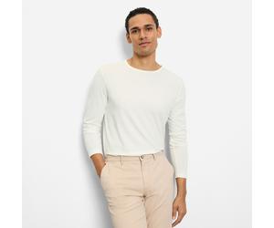 Longsleeve OLYMP, Damen, Gr. XXL, sanftes weiß, Single Jersey, Obermaterial: 60% Baumwolle, 40% Modal, regular fit, Rundhals, Shirts Longsleeve, Single Jersey, unifarben, regular fit, Rundhals, casual